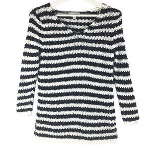 Dana Buchman Black & White Striped Long-sleeve Sweater Size Small